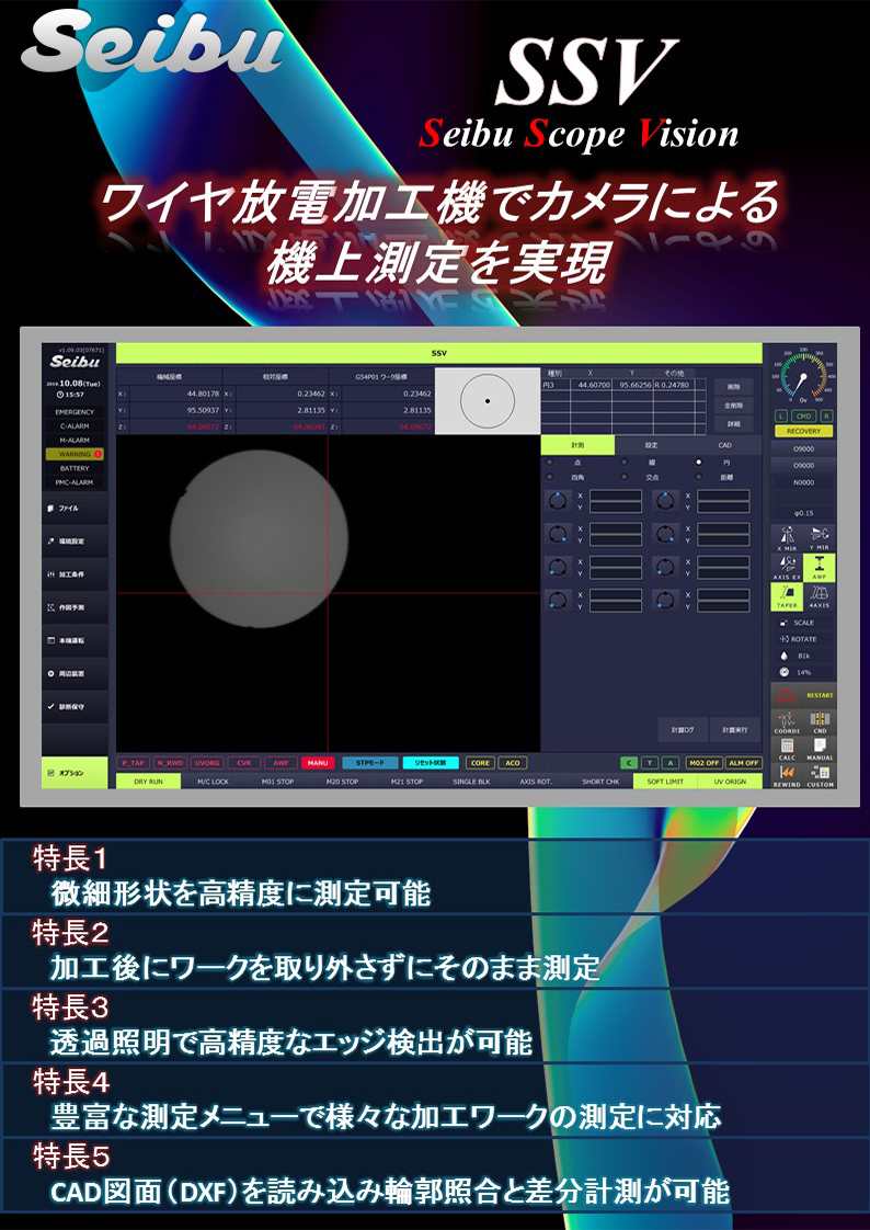 ワイヤ放電加工機でカメラによる機上測定を実現